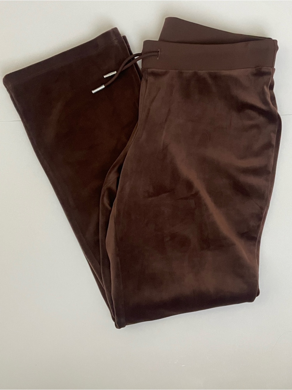 Juicy Couture XL Brown Velour Rhinestone Logo Sweatpants Y2K
